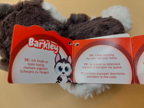 Etiquette peluche Barkley
