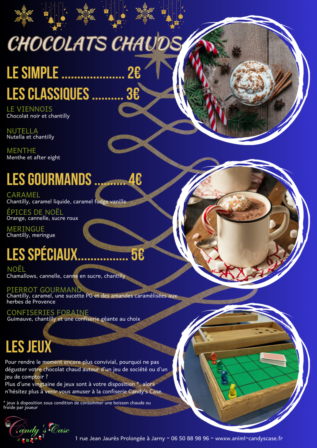 Menu chocolats chauds